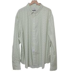 Jos. A Bank Men’s Sz 4XB Slim Fit Long Sleeve Buttoned Down Green Floral Novelty